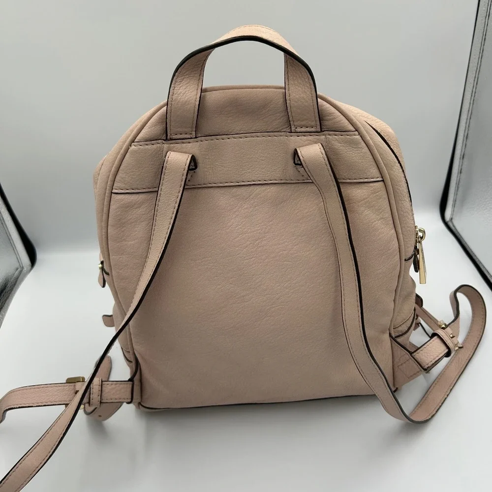 Michael Kors Rhea Backpack Womens Medium  Pink Pebbled Leather Gold Hardware